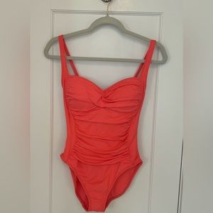 NWT La Blanca Island Goddess One Piece Swimsuit - Hot Coral, Size 6